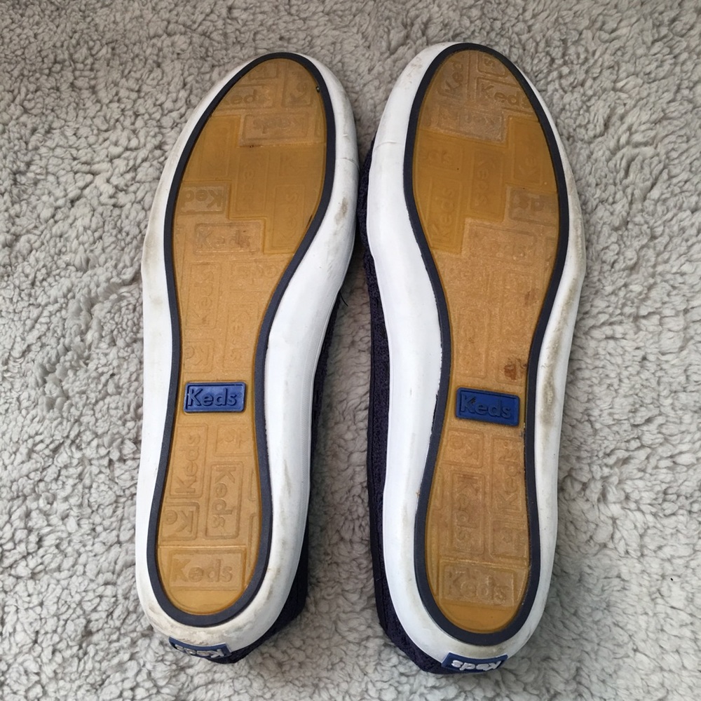 SOLD 10 KEDS Slide On Crochet Navy Blues Sneakers - Picture 4 of 8